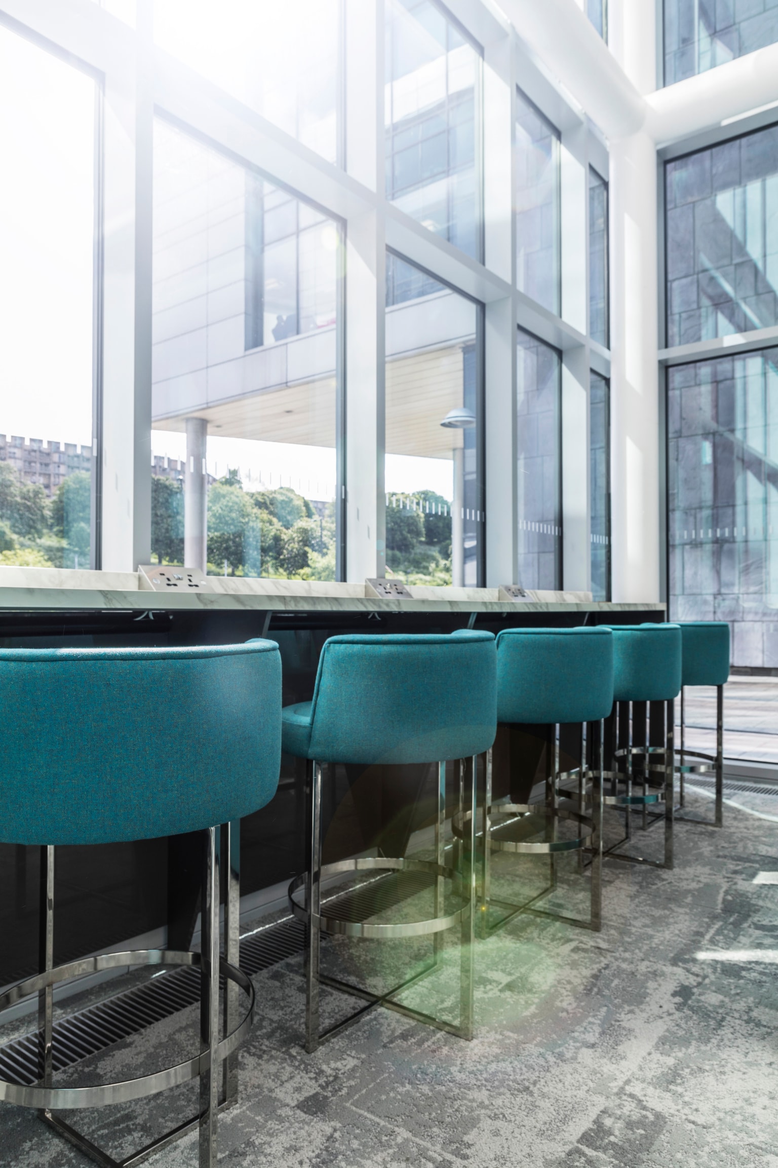 Image of high seating within reception