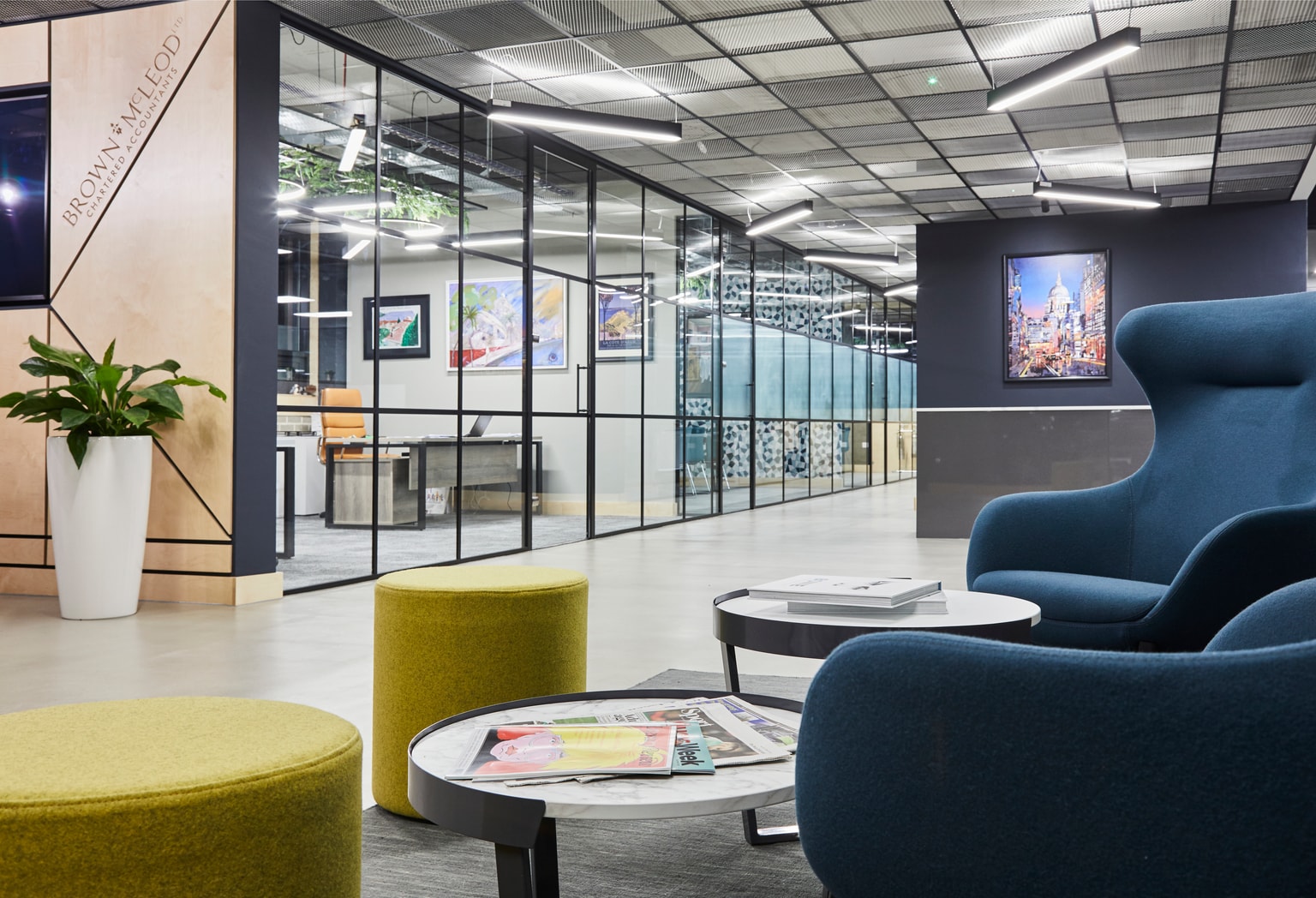 Image of seating and glass offices