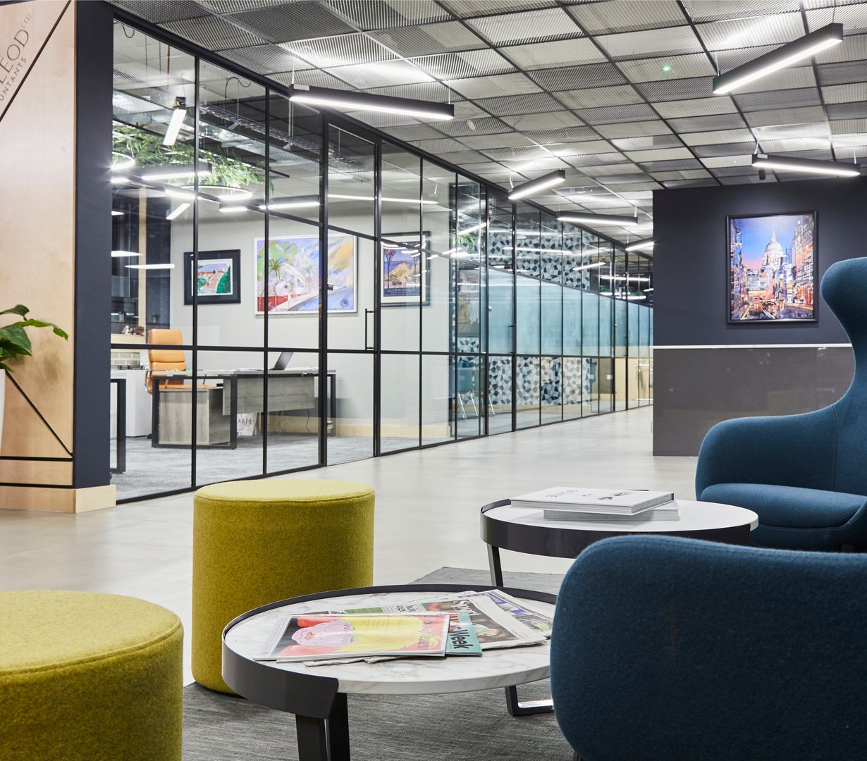 Image of seating and glass offices