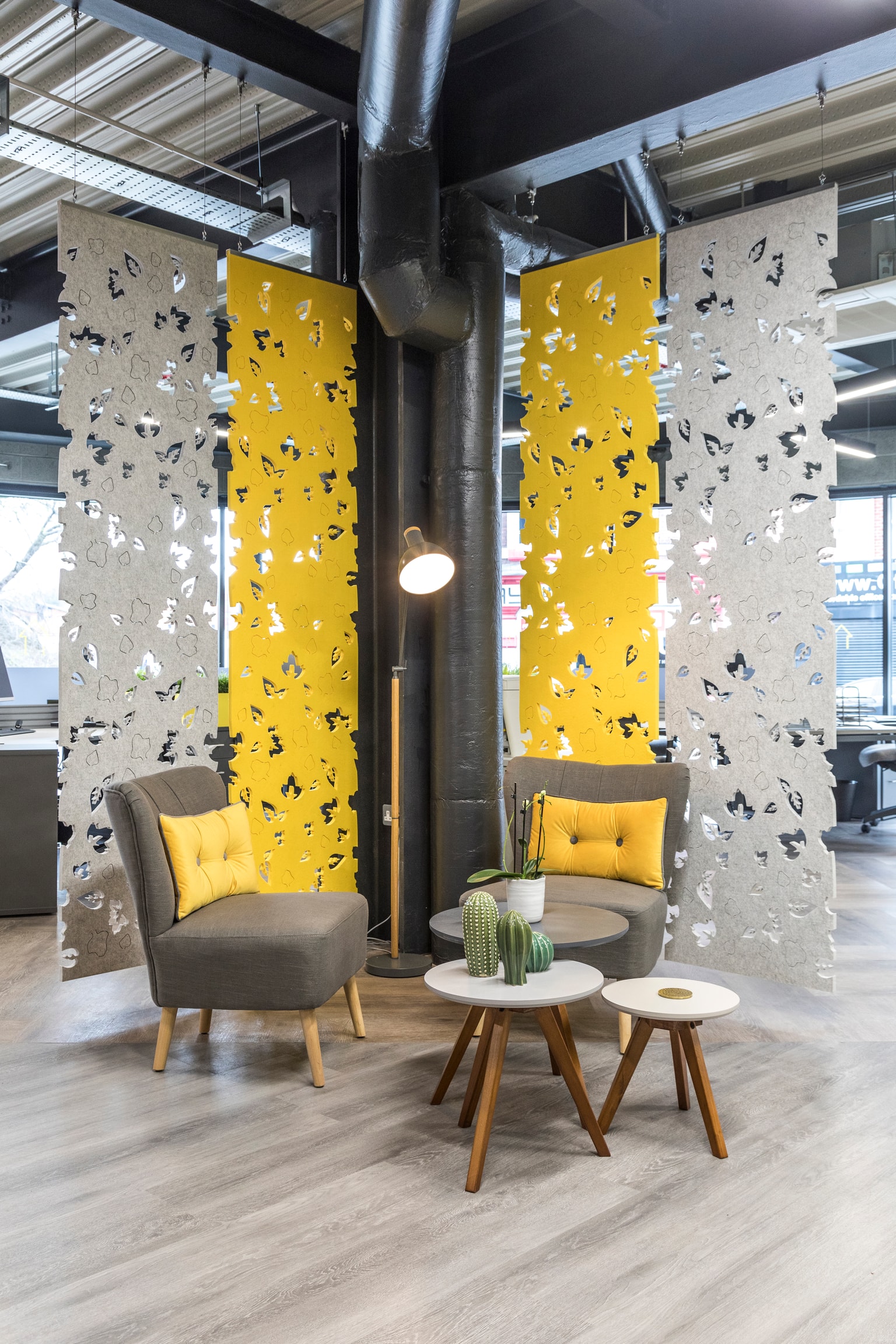 Image of comfy seating and hanging rafts